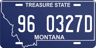 MT license plate 960327D