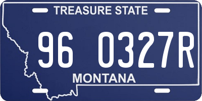 MT license plate 960327R