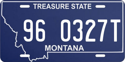 MT license plate 960327T