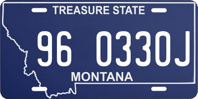MT license plate 960330J