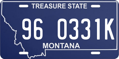 MT license plate 960331K