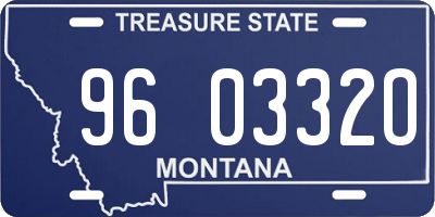 MT license plate 960332O