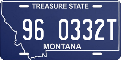MT license plate 960332T