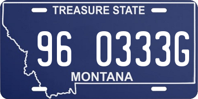 MT license plate 960333G
