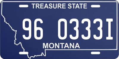 MT license plate 960333I