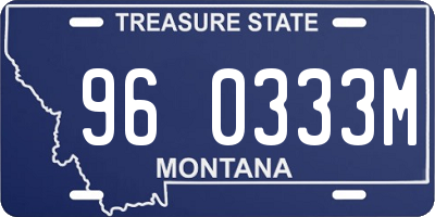 MT license plate 960333M