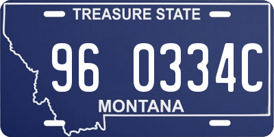 MT license plate 960334C