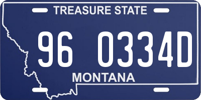 MT license plate 960334D