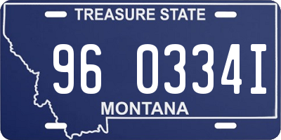 MT license plate 960334I