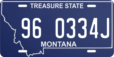 MT license plate 960334J