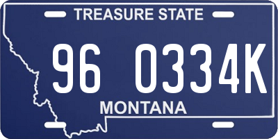 MT license plate 960334K