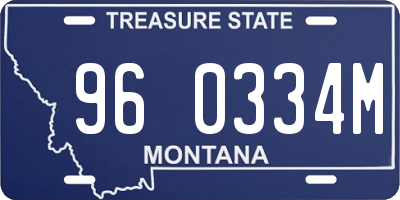 MT license plate 960334M