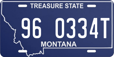 MT license plate 960334T