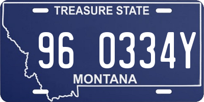 MT license plate 960334Y