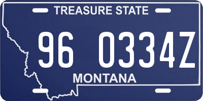 MT license plate 960334Z