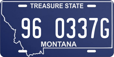 MT license plate 960337G