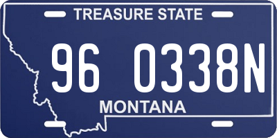 MT license plate 960338N