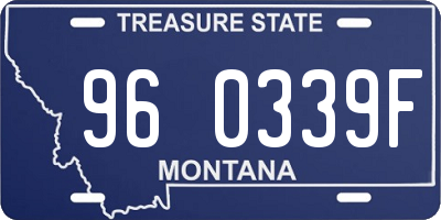 MT license plate 960339F