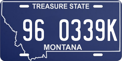 MT license plate 960339K
