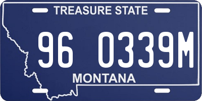 MT license plate 960339M