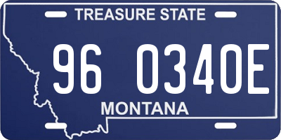 MT license plate 960340E