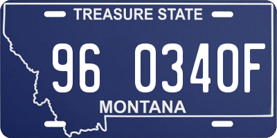 MT license plate 960340F