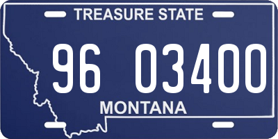 MT license plate 960340O