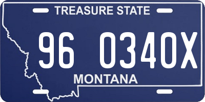 MT license plate 960340X