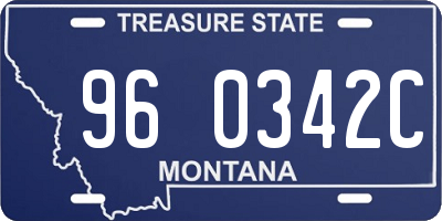 MT license plate 960342C