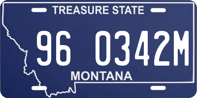 MT license plate 960342M