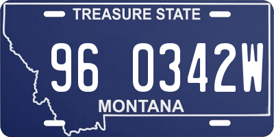 MT license plate 960342W