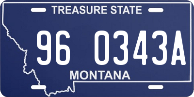 MT license plate 960343A