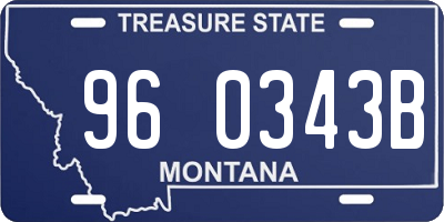 MT license plate 960343B