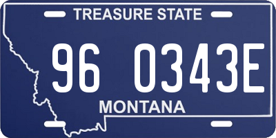 MT license plate 960343E