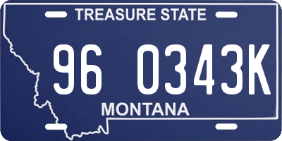 MT license plate 960343K
