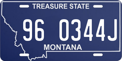 MT license plate 960344J