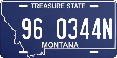 MT license plate 960344N