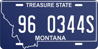 MT license plate 960344S