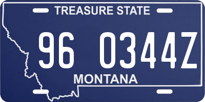 MT license plate 960344Z