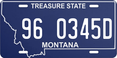 MT license plate 960345D