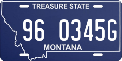 MT license plate 960345G