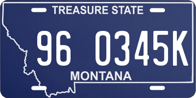 MT license plate 960345K