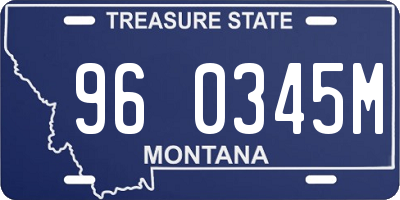 MT license plate 960345M
