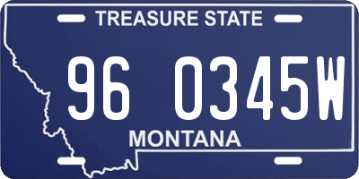 MT license plate 960345W