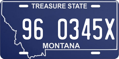 MT license plate 960345X