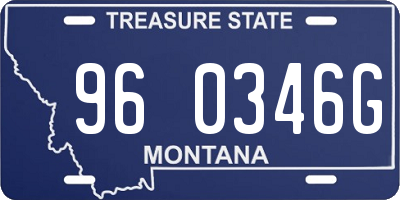 MT license plate 960346G