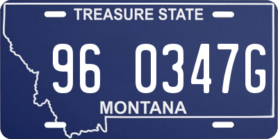 MT license plate 960347G