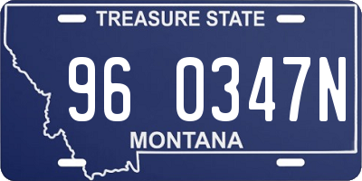 MT license plate 960347N