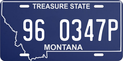 MT license plate 960347P