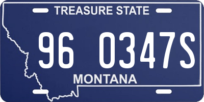 MT license plate 960347S